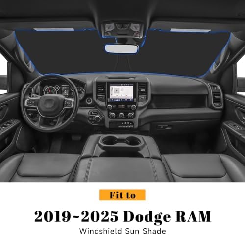 Car Windshield Sun Shade for Dodge 2019-2025 2026 RAM 1500 Accessories (OEM Design) Reflective Foldable Heat Insulation Sunshade for Ultimate Protection - Image 2