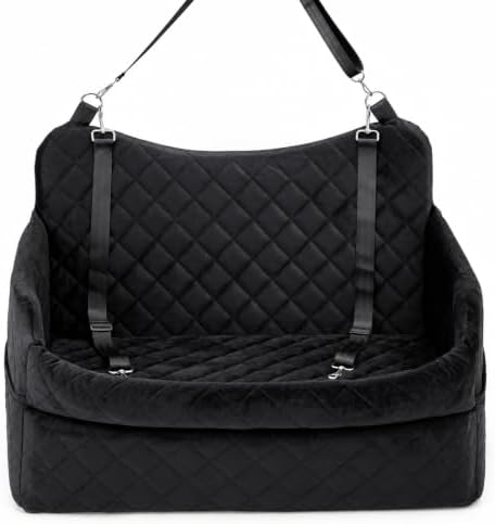 Dog Car Seat for Large Dogs up to 55 lbs, Heavy Duty Booster Seat | Reinforced pet car seat: safety tether, adjustable straps, waterproof Oxford fabric, anti-slip base for SUV, car & truck by Unknown