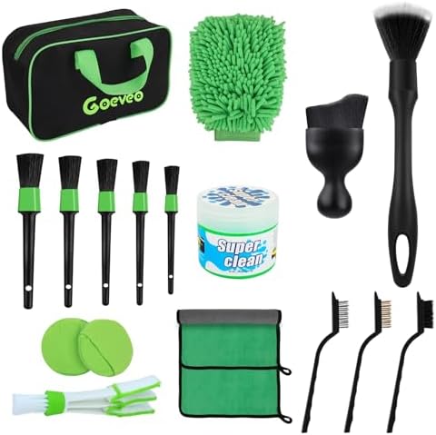 18PCS Car Interior Detailing Kit with Ultra Soft Brushes by Goeveo