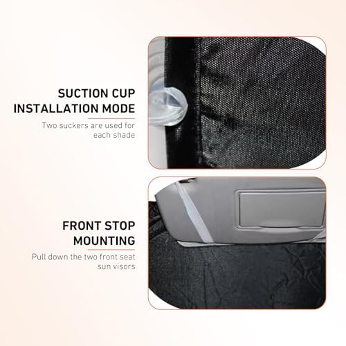 6 PCS Car Windshield Sunshades, Reflective Sun & Heat Insulation Shield Kit, Double-Sided Full Blackout Privacy Protection Cover, Foldable Shade for Most Cars SUVs (Silver) - Image 6