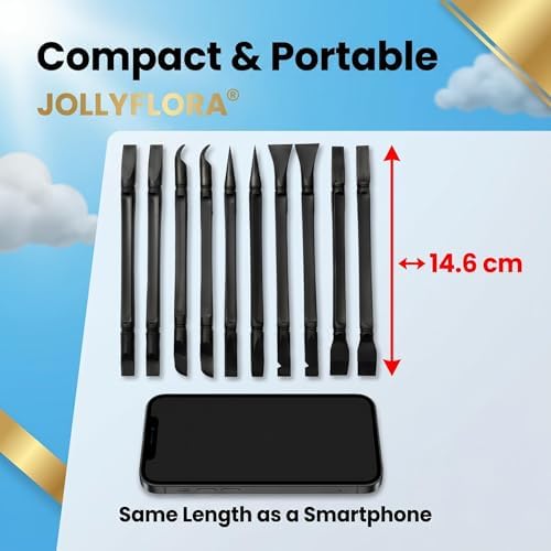 10Pcs Plastic Scraper Tools with Storage Case, Car Detailing Tools Kit, Multi-Purpose Cleaning Sticks for Tight Gaps, Removing Stickers, Labels, Grease & Dirt, Orange - Image 3