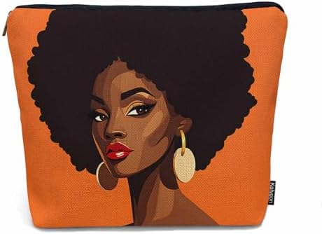 African Woman Cosmetic Bags For Women, Pretty African Women Roomy Makeup Bag Toiletry Bag Accessories Organizer Storage Bags Makeup Pouch For Travel Business Gym Camping Bathroom by Unknown