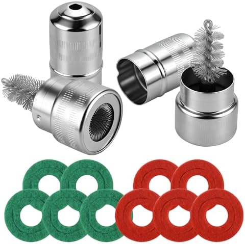 Battery Terminal Cleaner Tool Kit, 2-Pack Battery Post Wire Brush with Metal Case and 10 Anti-Corrosion Fiber Washers (5 Red & 5 Green) for Car, Truck, RV and Marine Batteries by Unknown