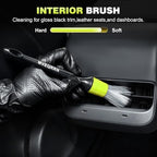 MVEQRRN 7PCS Car Detailing Brush Set,Boars Hair Detail Brush kit(Green) - Image 3