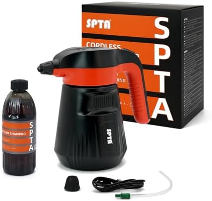 SPTA Pressure Foam Sprayer, 2.25L/76 oz Electric Pressurized Soap Sprayer Car Foam Sprayer, Cordless Pump Sprayer, Car Wash Pressure Washer Foamer with 500ML Shampoo for Detailing by SPTA