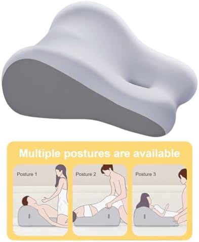 Sex Wedge Pillow for Adult Play,Couples Butt Cushion Hip Intimacy Pillow Memory Foam,Multi Position Pillow Ergonomic Leg Wedge for Bedroom Relaxation Post-Surgery Recovery(Grey) - Image 3