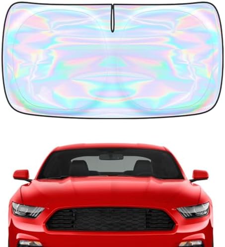 Windshield Sun Shade Cover for Ford Mustang 2015-2024 2025 2026-4 Layers Sunshade Compatible with Ford Mustang Foldable Front Window Sunshade Sun Visor Protector Block UV Rays Keep Your Car Cooler by Unknown