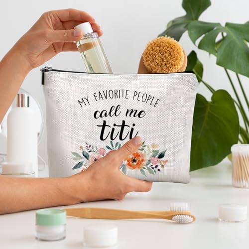 DILSJ Aunt Titi Gifts Makeup Bag, Auntie Gift For Aunts From Niece Christmas Birthday Mothers'S Day Bags For Women, Best Auntie Gifts Zipper Makeup Pouch Travel Organizer Toiletry Bags & Cases - Image 3