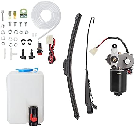 Kemimoto UTV Windshield Washer Pump Kit with 12V Windshield Wiper Motor Kit by kemimoto