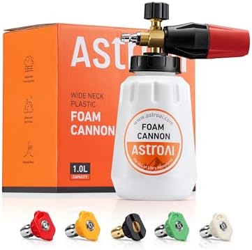 AstroAI Foam Cannon for Pressure Washer with 1/4" Quick Connect, 1L &5 Tips by AstroAI