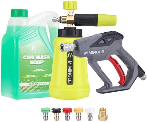 M MINGLE Pressure Washer Gun with Foam Cannon, 64 Fl Oz Car Wash Soap by MMINGLE
