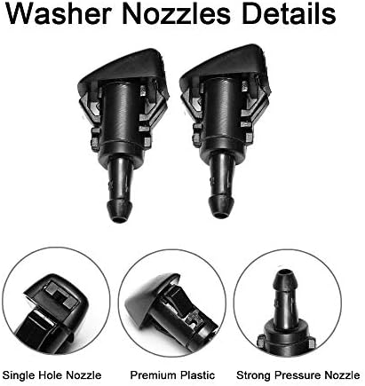 4805742AC Windshield Washer Nozzles Kit for 09-24 Dodge RAM 1500-5500 Jeep Patriot Compass Replaces OEM # 4805742AB, 5116079AA Wiper Spray Washer Jet with 3-meter Fluid Hose and 6 Connectors - Image 2