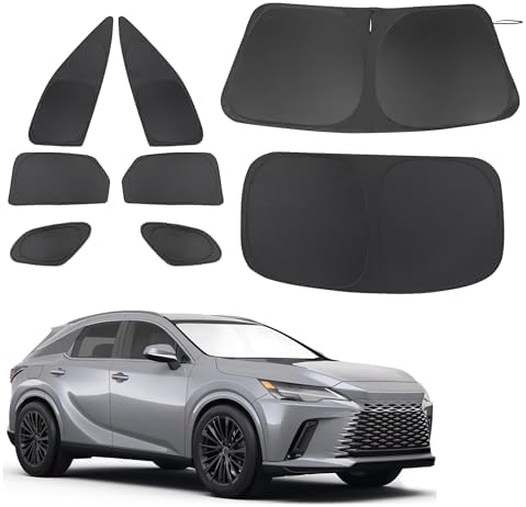 TINGLU Window Shades for Lexus RX 2023-2025 2026 Accessories Car Side Full Windows Rear Triangular Windshield Sun Shade Sun UV Rays & Privacy Protection for Camping,Napping,and Relaxing 8PCS by TINGLU