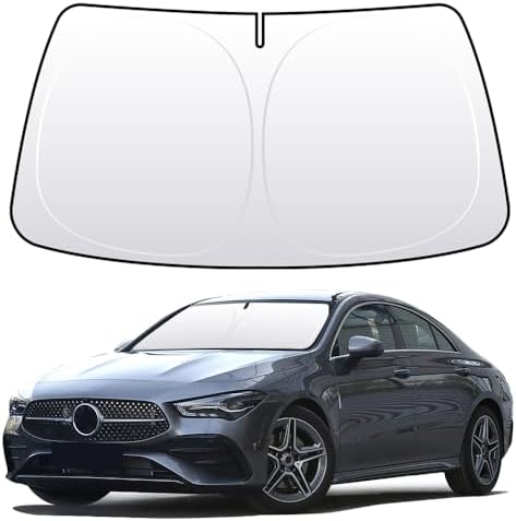 Front Windshield Sun Shade Custom Fit Compatible for Mercedes Benz CLA200 2013-2018 Sunshade Foldable UV Ray Reflector Sun Visor Protector Accessories Shield Cover Reflective (for Benz CLA200) by akarin