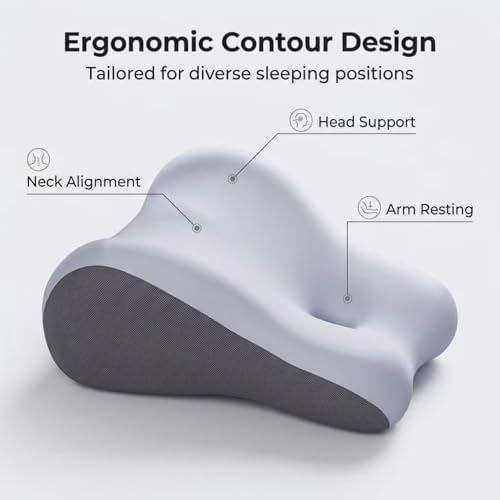 Wedge Pillow for Sleeping, Memory Foam Body Support Pillow for Couples, Orthopedic Positioning Cushion for Reading, Back Hip Knee Pain Relief, Removable Washable Cover (Grey) - Image 4