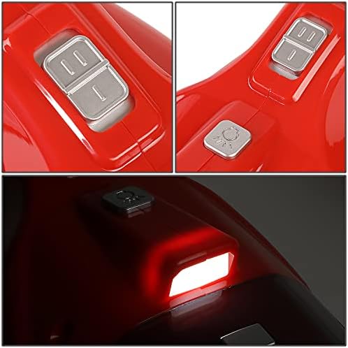 DNA MOTORING TOOLS-00182 Portable Handheld High Power Mini Corded 2 in 1 Vacuum Cleaner, Air Compressor w/Digital Tire Pressure Gauge & LED Light, Car Cleaning Kit,Red - Image 6