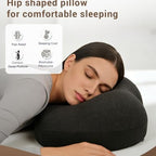 Wedge-Shaped Support Pillow for Lifting Legs and Knees, Memory Foam Intimate Pillow for Adults, Unique Hip-Shaped Cushion to Relieve Back Pressure-Detachable and Washable Coat.（Light Gray） - Image 3