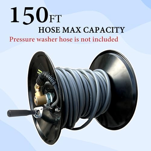 M MINGLE High Pressure Washer Hose Reel 150ft x 3/8" / 300ft x 1/4" - Image 2