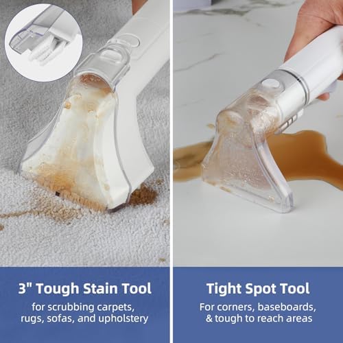 Slevoo 400W 18Kpa Carpet Cleaner Machine with 1 Bottle Cleaning Solutions - Image 3