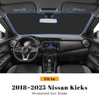 Car Windshield Sun Shade for Nissan 2018-2025 2026 Kicks Accessories (OEM Design) Reflective Foldable Heat Insulation Sunshade for Ultimate Protection - Image 2