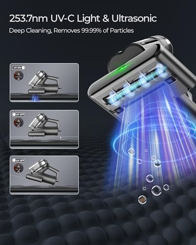 Teant Bed Mattress Vacuum, 18 kPa & Green Light Dust Detection, MV-Grey - Image 5