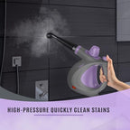 Phueut Pressurized Handheld Multi-Surface Natural Steam Cleaner with 12 pcs Accessories, Multi-Purpose Steamer for Home Use, Steamer for Cleaning Floor, Upholstery, Grout and Car (Purple) - Image 4
