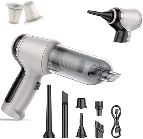 Car Vacuum Cleaner, 15000Pa Handheld Cordless Rechargeable Vacuum, 120W High Power Portable Mini Vacuum for Car, Pet, Home, Office Cleaning, Washable HEPA Filter, Multi-Nozzles by IHE