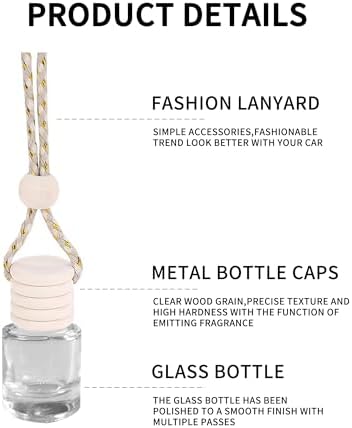 5 Pack 8 ml Empty Hanging Car Diffuser Bottles, Cylindricity - Image 3