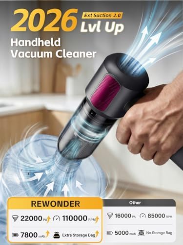 Handheld Car Vacuum Cleaner High Power 22000Pa, Cordless Portable Vacuum - Image 5