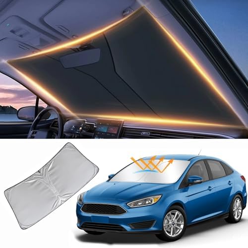 Windshield Sun Shade for Ford Focus Front Window Shades Cover for 2012-2024 2025 2026 Focus Windshield Sun Visor Protector Car Accessories by LZYYQX