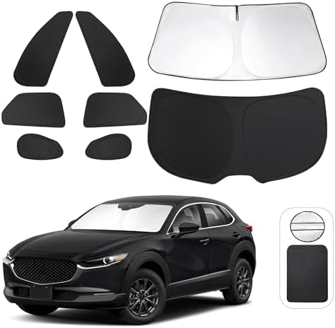 TINGLU 8PCS Window Shades for Mazda CX-30 2019-2024 2025 Accessories Car Side Full Windows Rear Triangular Windshield Sun Shade Sun UV Rays & Privacy Protection for Camping,Napping,and Relaxing by TINGLU