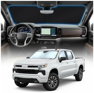 for Chevy Silverado 1500 Sun Shade Windshield Cover - Custom Fit Silverado 1500 Accessories 2019-2025 2026 Sunshade Foldable UV Protection & Heat Shield Sun Visor Accessories by Unknown