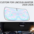 Windshield Sun Shade for Lincoln Aviator 2020-2025 2026-4 Layers Sunshade Compatible with Lincoln Aviator Foldable Front Window Sunshade Sun Visor Protector Block UV Rays Keep Your Car Cooler - Image 2