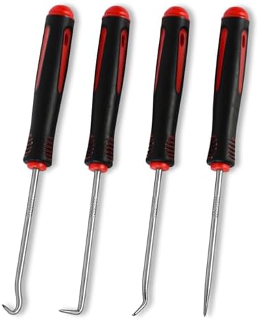 4-Piece Hook and Pick Set, Precision Automotive Pick Tool & O Ring Pick Set with Comfort Grip & Anti-Slip Shaft for Oil Seal, Gasket Removal, and Electronic Repair by Unknown