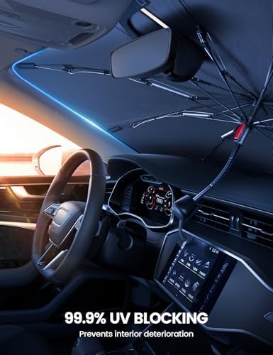 F150 2021-2025 Foldable Car Windshield Sunshade Umbrella UV Block Coating - Image 2