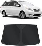 TINGLU Sun Shade for Toyota Sienna 2011-2020 Accessories Windshield Sun Shade Window Shade UV Rays Protection Sun Visor Cover with Steering Wheel Sunshade Storage Bag by TINGLU