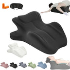 Couples Pillows 27° Position Ergonomic Contoured Support Pillow, NeckPillow, Reading Pillow Multi-Functional Memory Foam Lounger Cushion with Small Pillows Back Support for Couples(Black,25"x22"x18") by Unknown