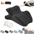 Couples Pillows 27° Position Ergonomic Contoured Support Pillow, NeckPillow, Reading Pillow Multi-Functional Memory Foam Lounger Cushion with Small Pillows Back Support for Couples(Black,23"x18"x15") by Unknown