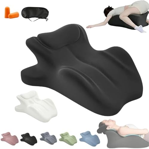 Couples Pillows 27° Position Ergonomic Contoured Support Pillow, NeckPillow, Reading Pillow Multi-Functional Memory Foam Lounger Cushion with Small Pillows Back Support for Couples(Black,23"x18"x15") by Unknown