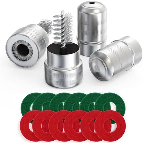 LotFancy Battery Terminal Cleaners (2 pcs), Plus 12 pcs Battery Terminal Anti-Corrosion Fiber Washers (6 Red & 6 Green) for Car Marine RV by LotFancy