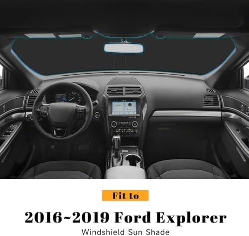 Car Windshield Sun Shade for Ford 2011-2019 Explorer Accessories (OEM Design) Reflective Foldable Heat Insulation Sunshade for Ultimate Protection - Image 2