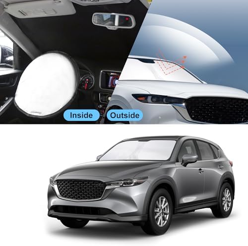 TINGLU Sun Shade for Mazda CX5 CX-5 2017-2025 2026 Accessories Windshield Sun Shade Window Shade UV Rays Protection Sun Visor Cover with Steering Wheel Sunshade Storage Bag - Image 6