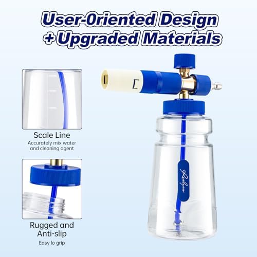 REALYOU Foam Cannon, Foam Cannon for Pressure Washer with 1/4 Inch Quick Connector, Additional 1.1mm Orifice Nozzle and 1L Bottle - Image 5