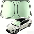 Foldable Windshield Sunshade | Graphene Heat Shield with Reflective Polyester Fabric | UV Protection Car Sun Shade with Memory Steel Frame | Keeps Interior Cool & Protects Dashboard | L (58 x 31 in) by CarSunshade