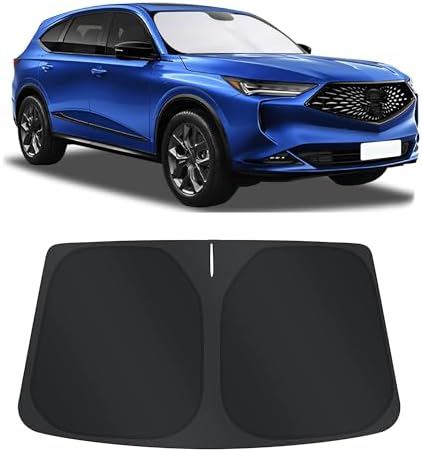 TINGLU Sun Shade for Acura MDX 2014-2020 Accessories Windshield Sun Shade Window Shade UV Rays Protection Sun Visor Cover with Steering Wheel Sunshade Storage Bag by TINGLU