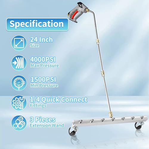 M MINGLE 24” Undercarriage Pressure Washer Attachment - Image 6