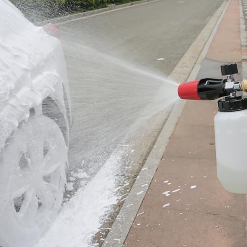 Sooprinse Foam Cannon Kit with Pressure Washer Short Gun, 1 L Snow Foam Lance with 1/4 Inch Quick Connector, Foam Blaster with Pressure Washer Gun,4000 PSI, Black - Image 7