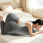 Ergonomic 27° Memory Foam Wedge Cushion, Body Position Assistance Pillow for Couples, Multipurpose Bed Support Wedge for Reading Backrest & Leg Raising,Gray - Image 2