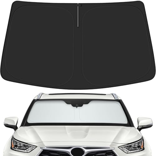 Car Windshield Sun Shade for Toyota 2020-2025 2026 Highlander Accessories (OEM Design) Reflective Foldable Heat Insulation Sunshade for Ultimate Protection by Unknown