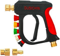 DUSICHIN Pressure Washer Short Wand High Power Spray Gun 5 Nozzle Tips Car Wash Foam Gun Foam Cannon Attachment 1/4" Quick Connector Outlet,3/8'' M22-14mm M22-15mm Fitting,Not Use with Garden Hose by DUSICHIN